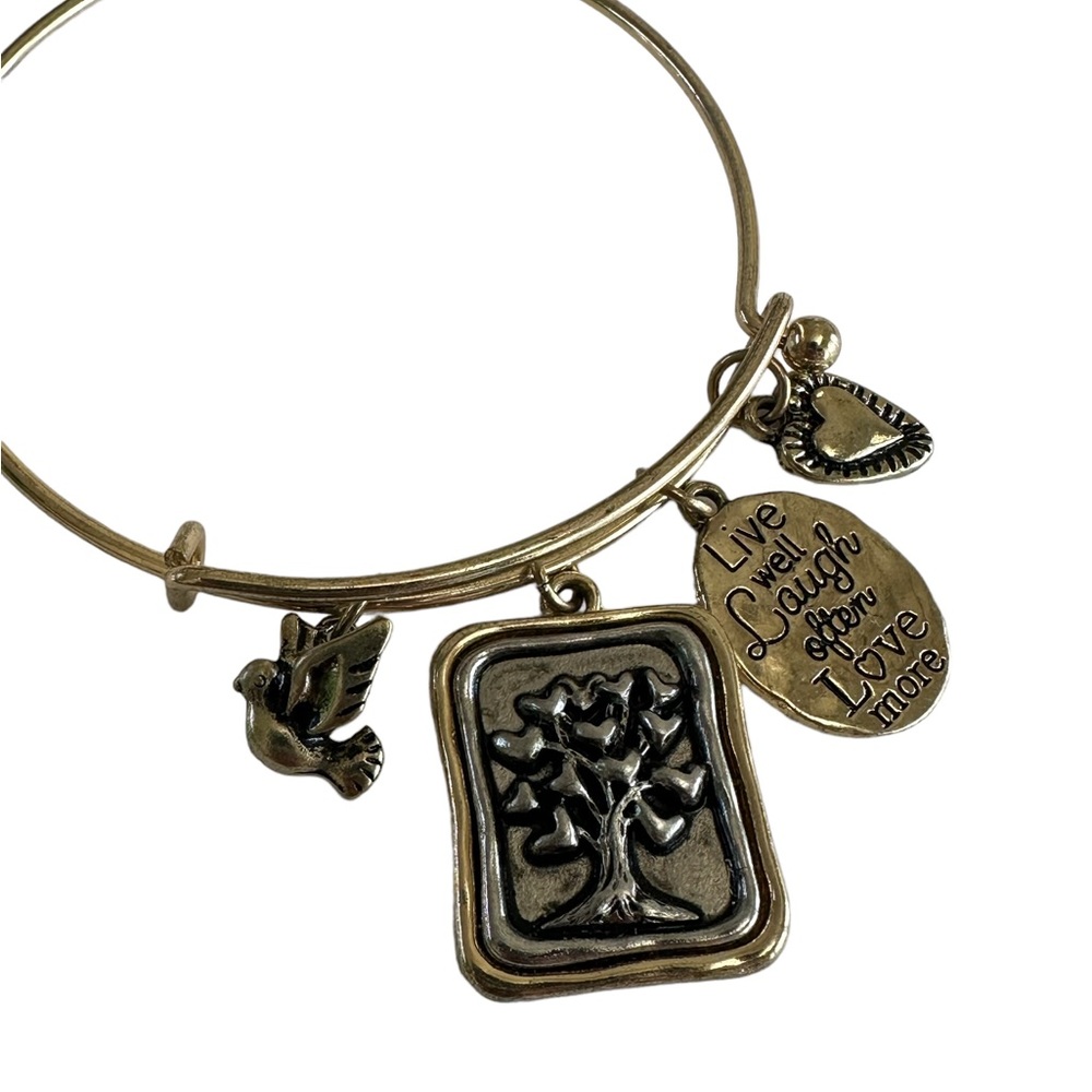 Clearance Sale - Inspirational Jewelry Charm bracelet tree heart dove bangle